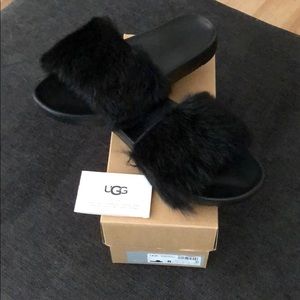 new in box! ugg royal slides black size 8